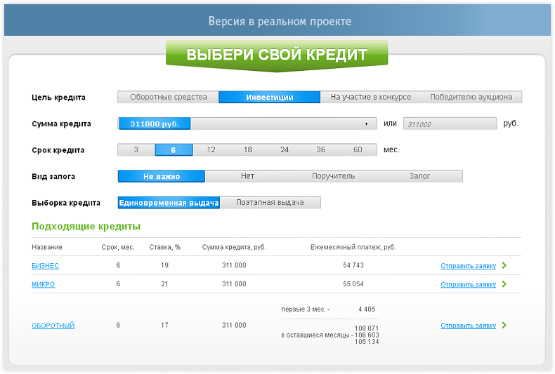 Калькулятор кредитов